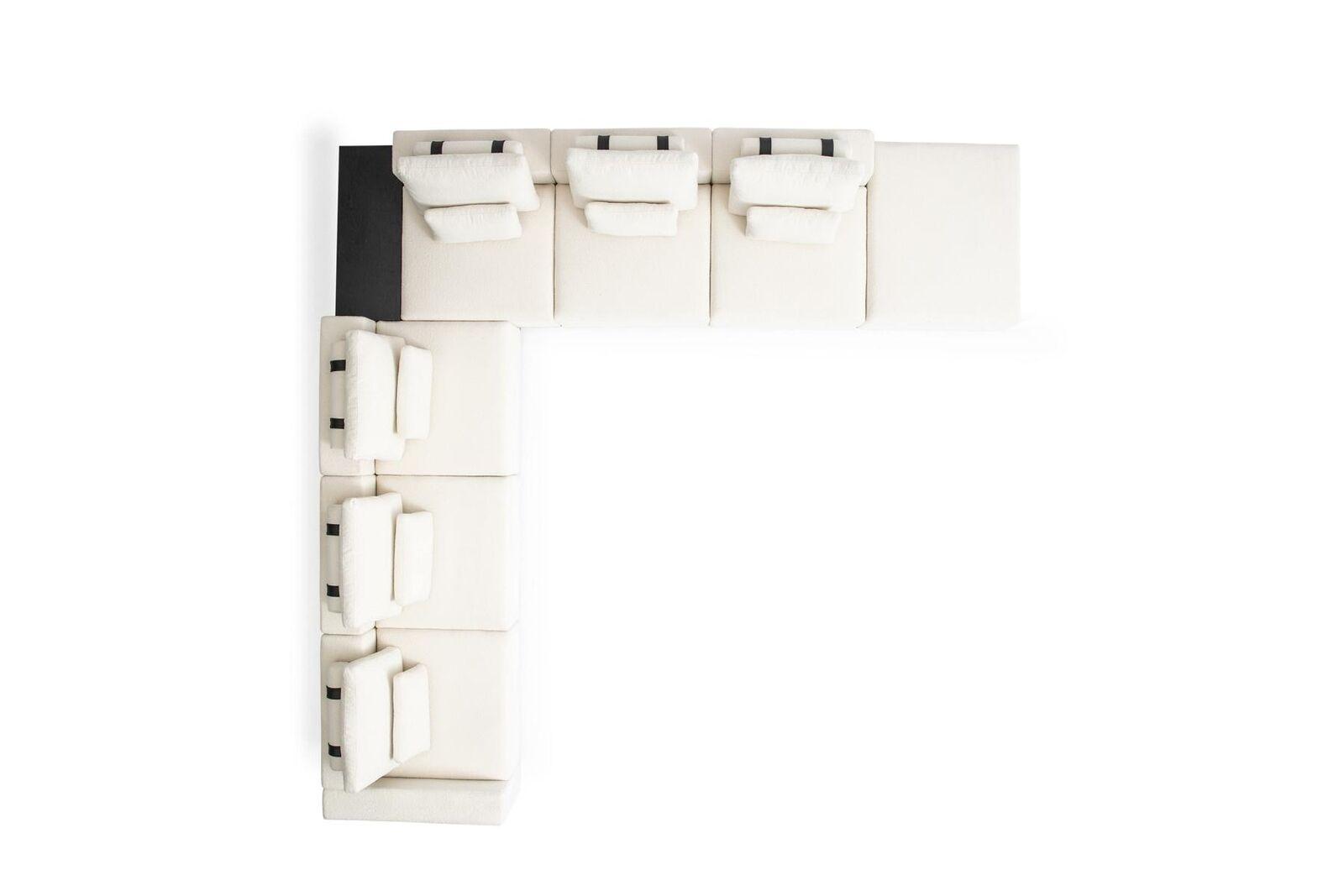 Sofa Ecksofa L-Form Couch Polster Sitz Modern Wohnzimmer Textil Möbel