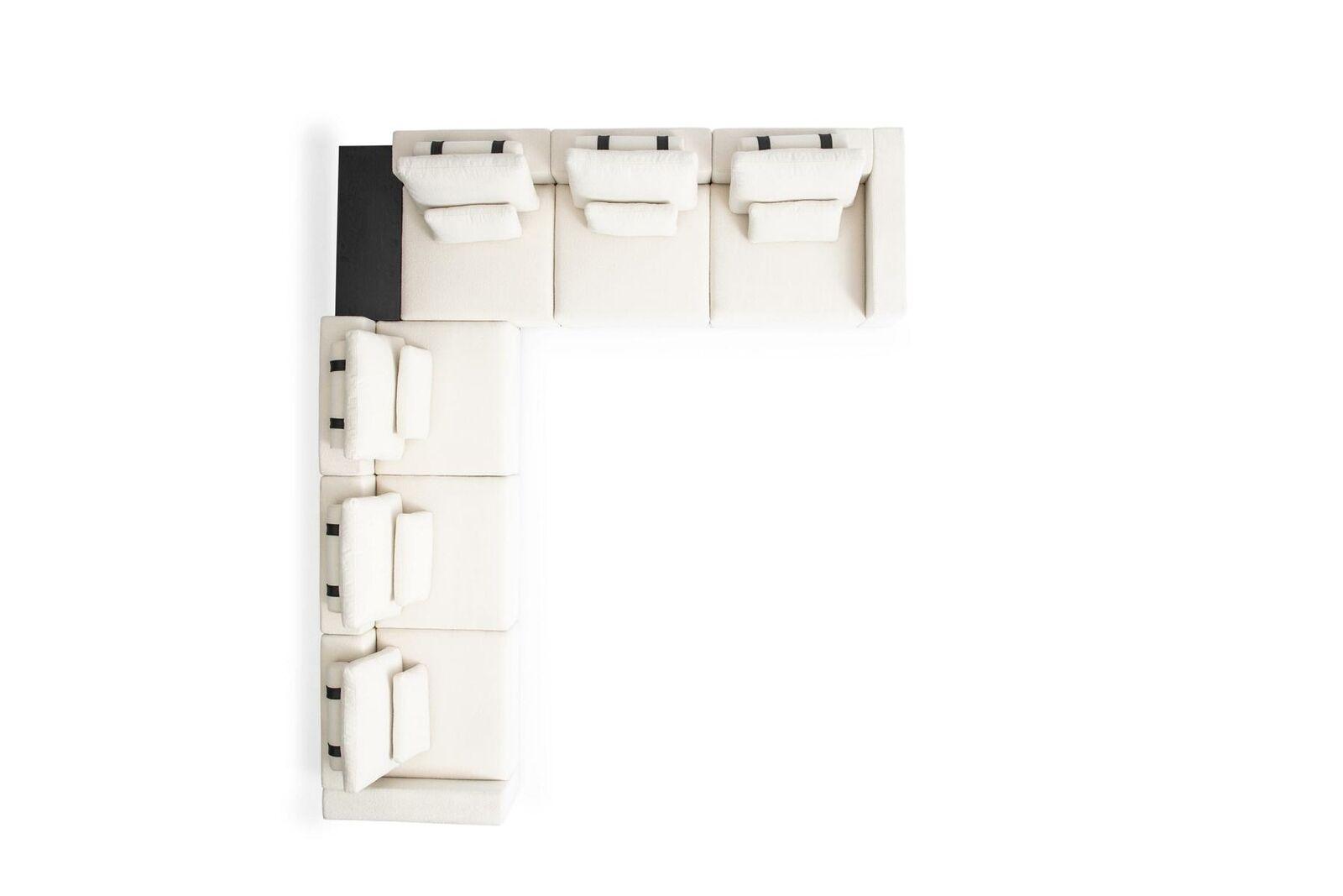 L-Form Weiße Couch Wohnzimmerkombination Ecksofaset Eckcouchgruppe