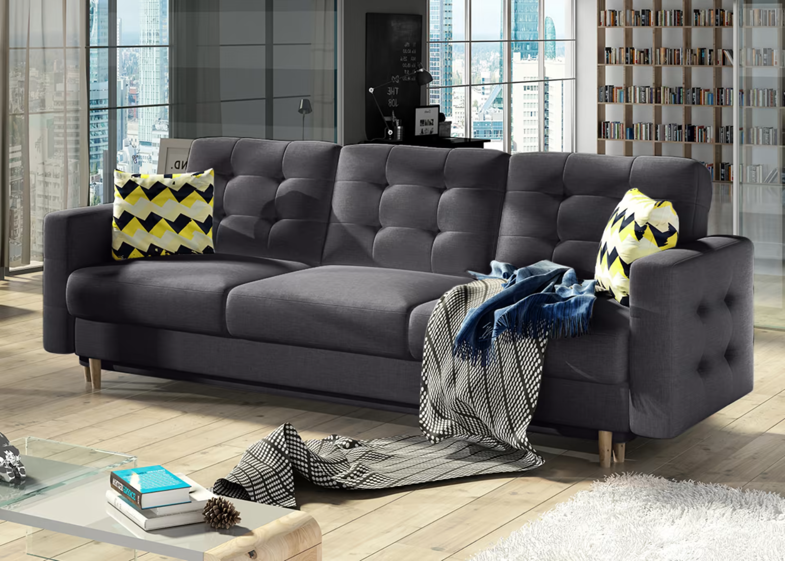 Sofa Dreisitzer Bettkasten Couch Polster 3 Sitzer 100% Textil Couch Sofort