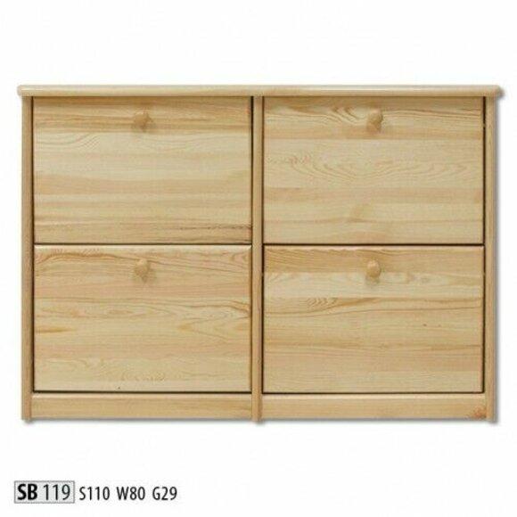 Schuhschrank 4 Fach Kommode Echtholz Massive Möbel Schuhkipper Schuhregal Regal