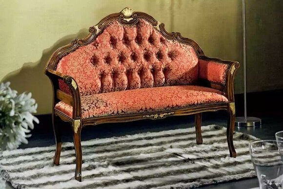 Klassische Chesterfield Sitzbank Stoffmöbel Wohnzimmermöbel Sitzmöbel