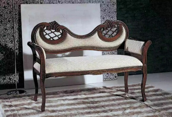 Wohnzimmer Luxus Bank Polster Stoff Textil Sitzmöbel Polsterbank