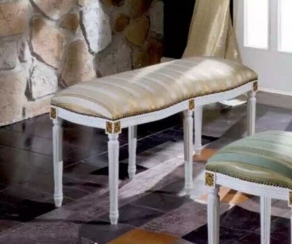 Sitzbank Klassischer Bank Polsterbank Stoff Textil Möbel Wohnzimmer Bank