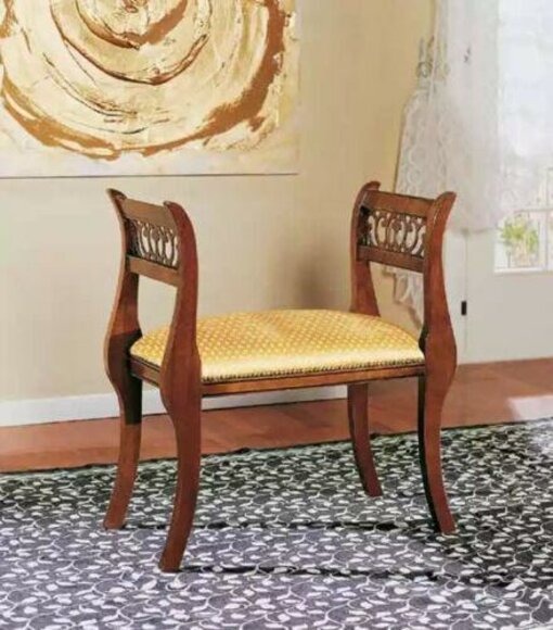 Luxus Bank Polster Textil Stoff Klassische Sitzbank Designer Sitzmöbel