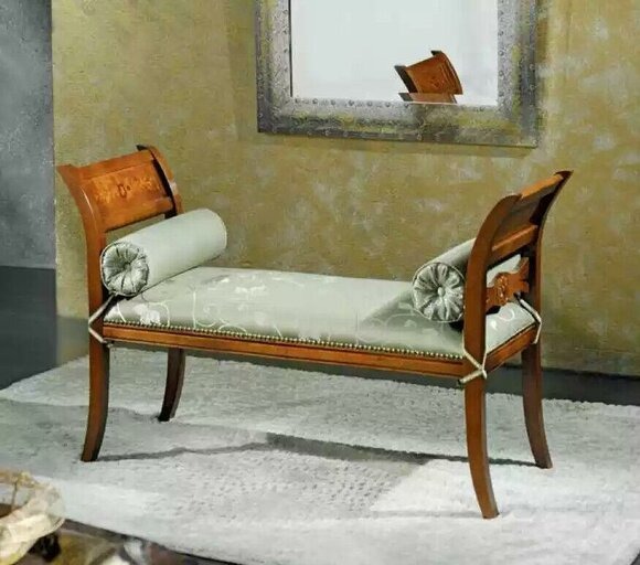 Klassische Sitzmöbel Designer Bank Textil Möbel Polsterbank Sitzbank