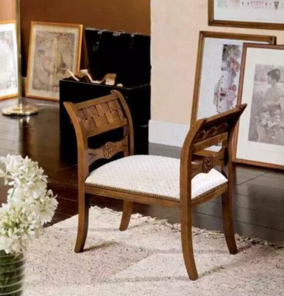 Klassische Bank Wohnzimmer Sitzmöbel Luxus Hocker Polster Textil Stoff