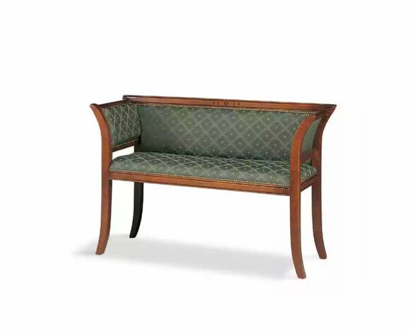 Sitzbank Klassische Bank Luxus Polstermöbel Polster Stoff 116x45x77