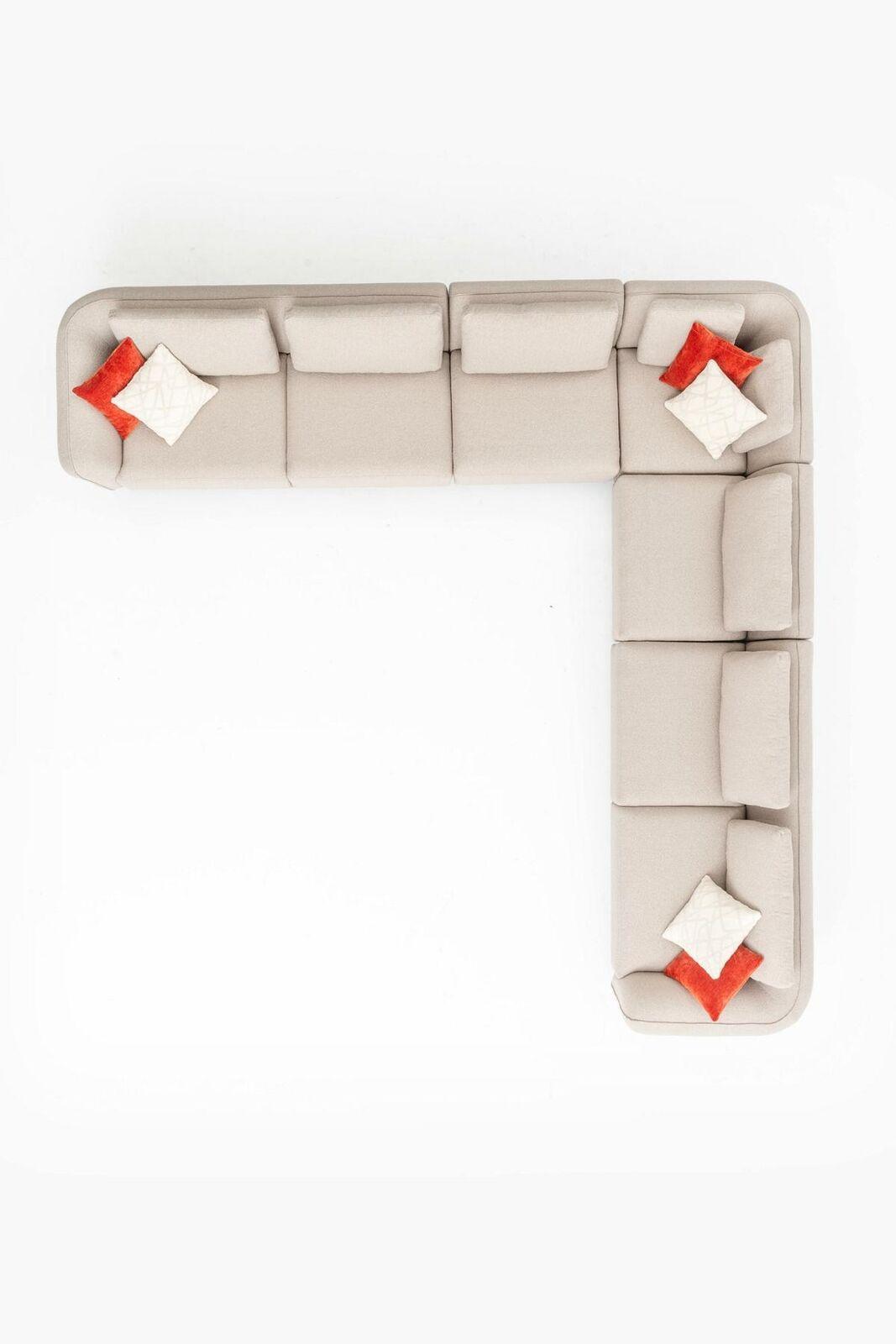 Ecksofa L-Form Wohnzimmer Luxus Sofa Couch Polster 402x402 Stoffsofa