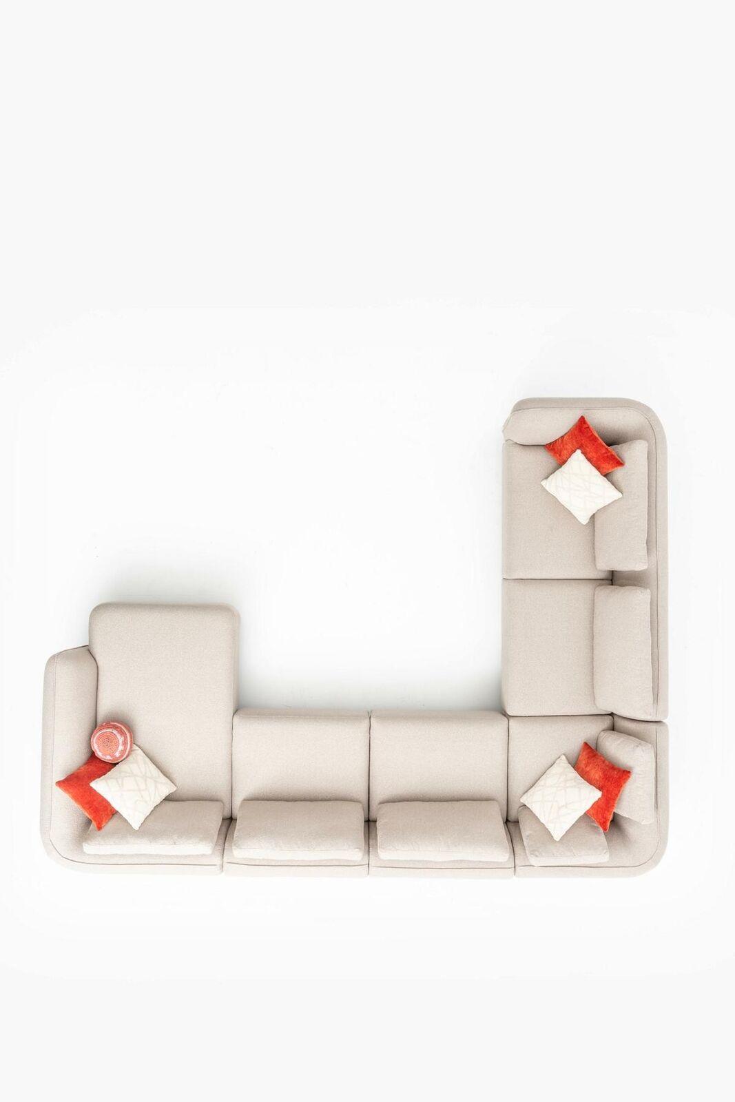 Eckcouch Möbel Polster Sofa Couchen Wohnzimmer Wohnlandschaft Stoff
