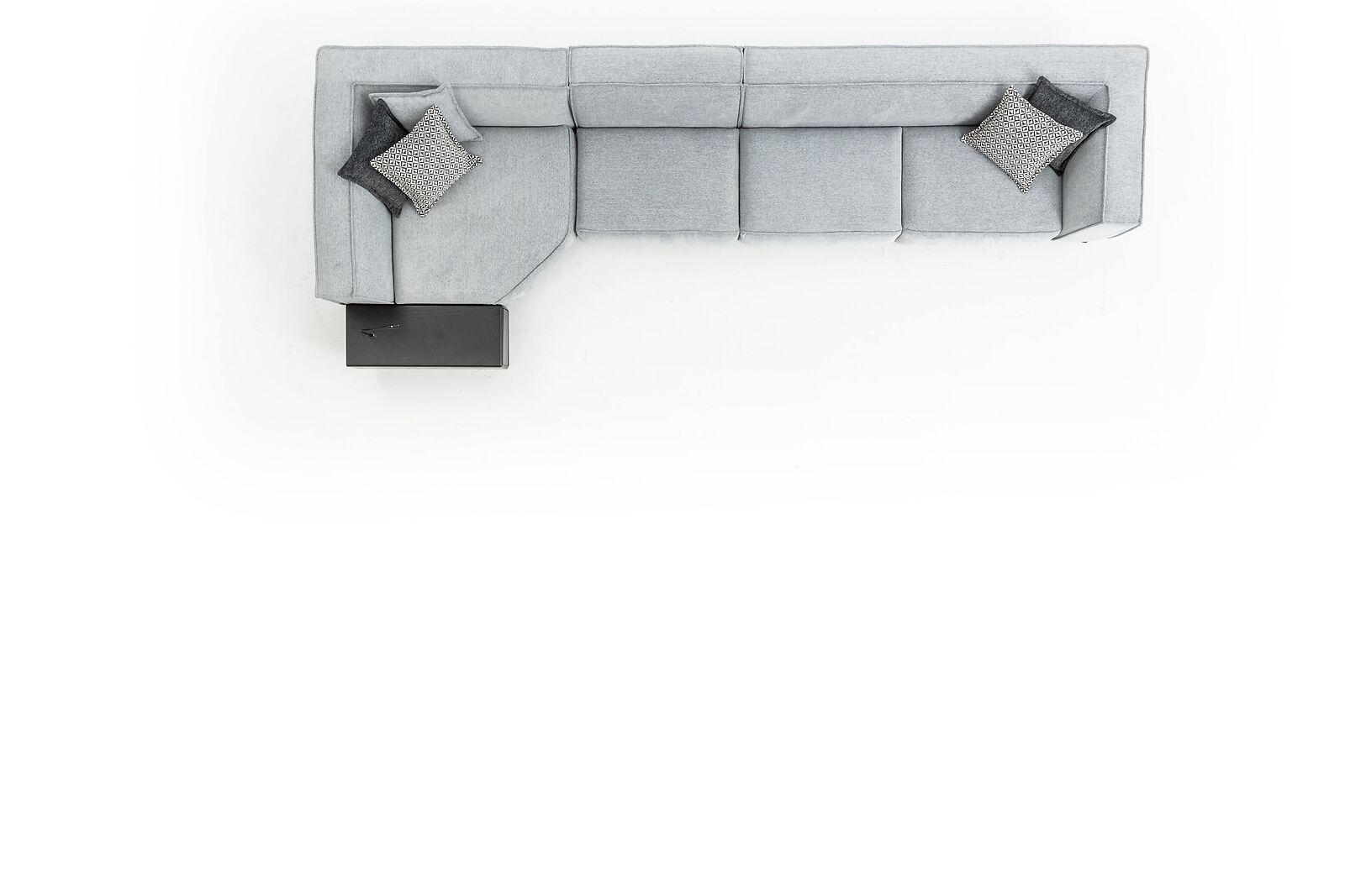 Eckgarnitur Couch Sofa Grau Stoff Couchen Möbel 430x165 Sofas Sofas