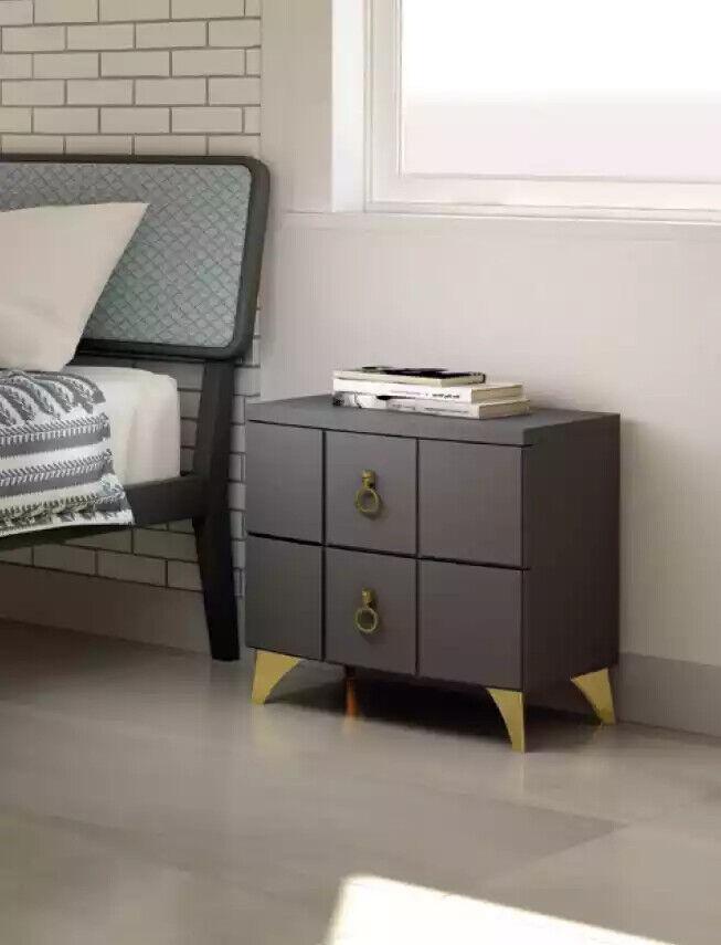 Schlafzimmer Nachttisch Beistelltisch Design Modernes neu grau Holz
