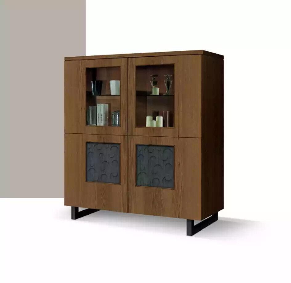 Luxus Braune Vitrine Mit Glastüren Standregal Aufbewahrungsschränke Neu
