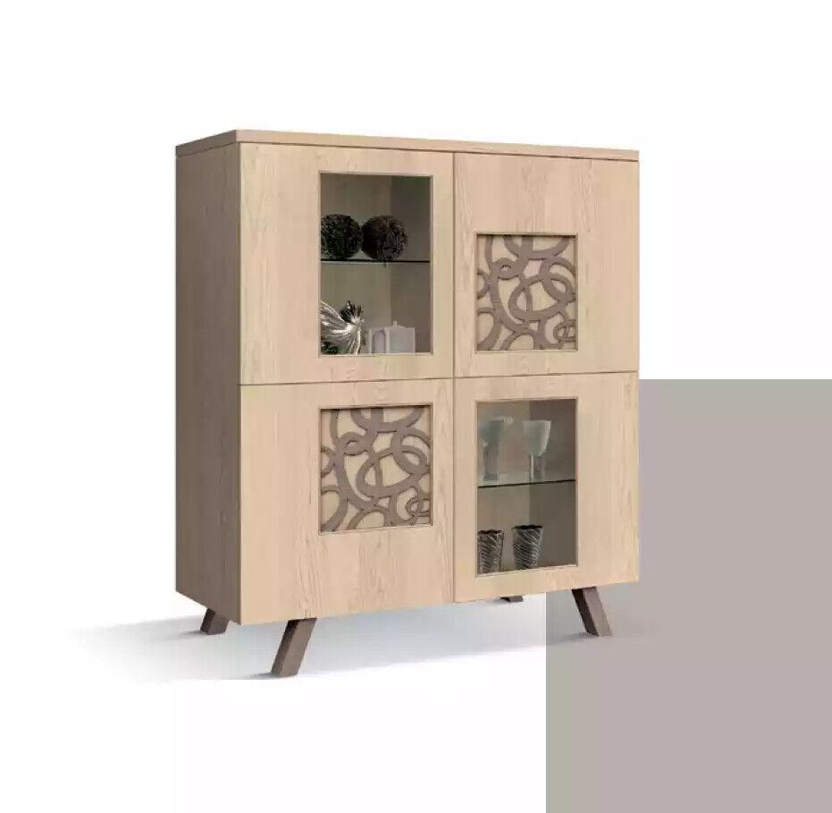 Vitrine Glasvitrine Standvitrine Vitrine neu Wohnzimmer deluxe Farbe beige
