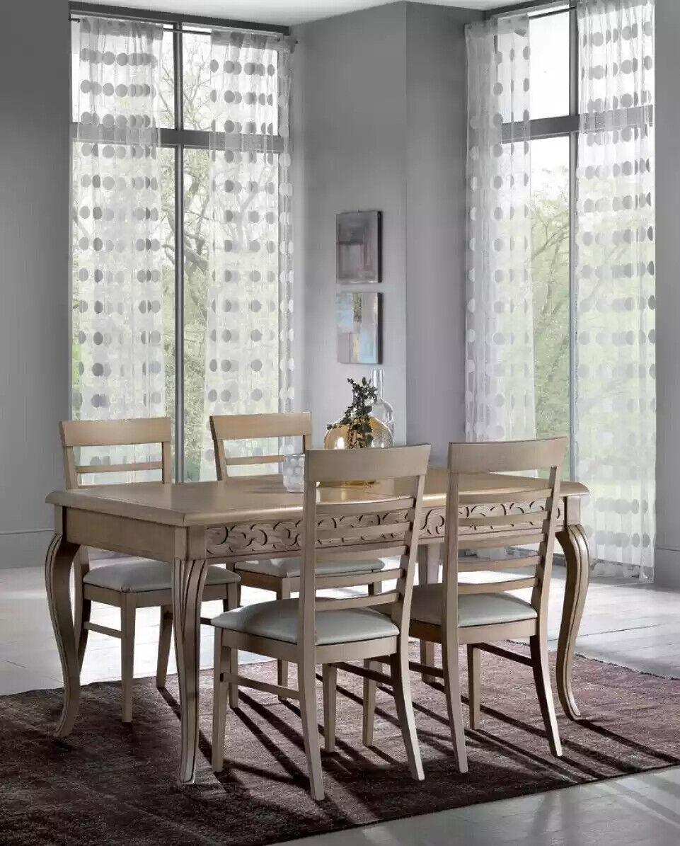Tisch Design Stühle 5tlg Esszimmer Holz Tische Essgruppe Set Gruppe