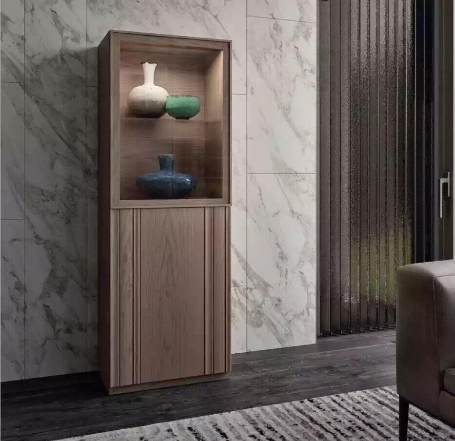 Vitrine Stil Modern Glasvitrine Schrank braun neu wohnzimmer