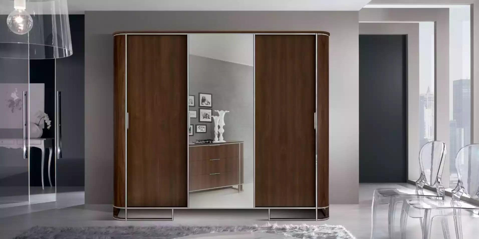 Kleiderschrank Schrank Luxus Holz Design Möbel Schlafzimmer Braun Neu