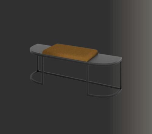 Hocker Grau Elegantes Schlafzimmer Holz Möbel Modern Design Schön