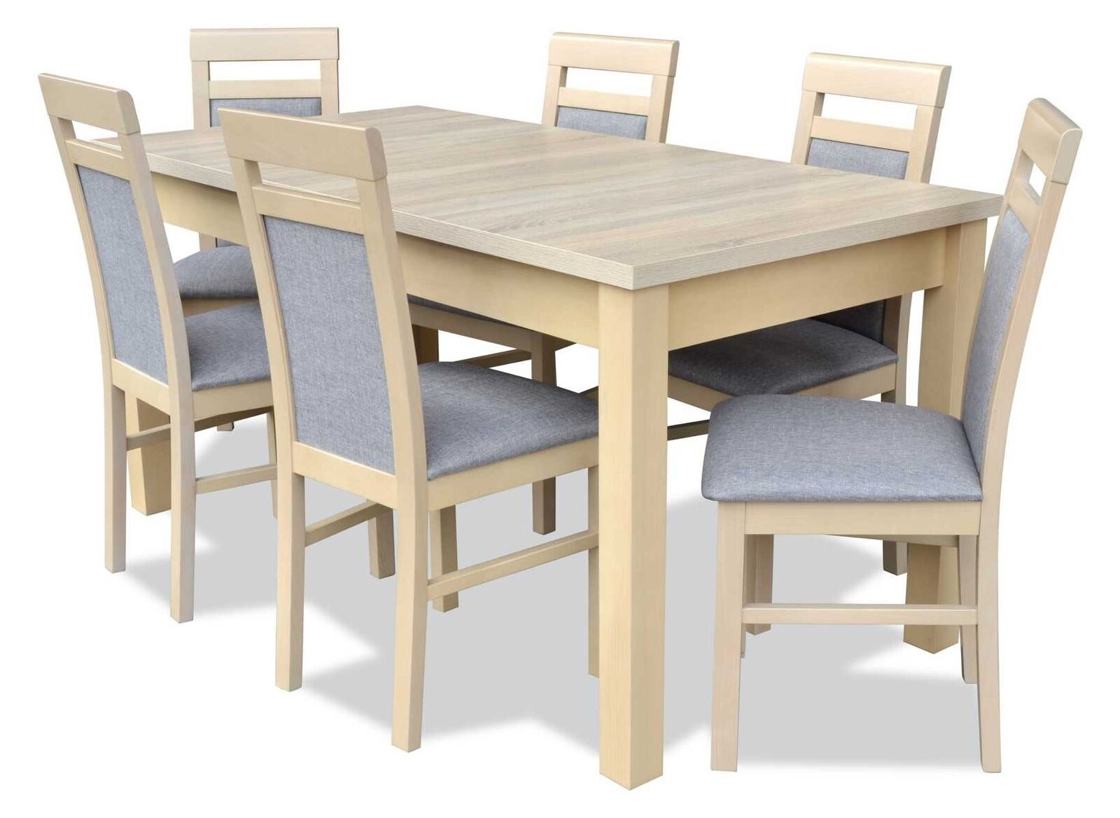 Esstisch + 6x Stühle Esszimmer Garnitur Designer Holz Klassische Set