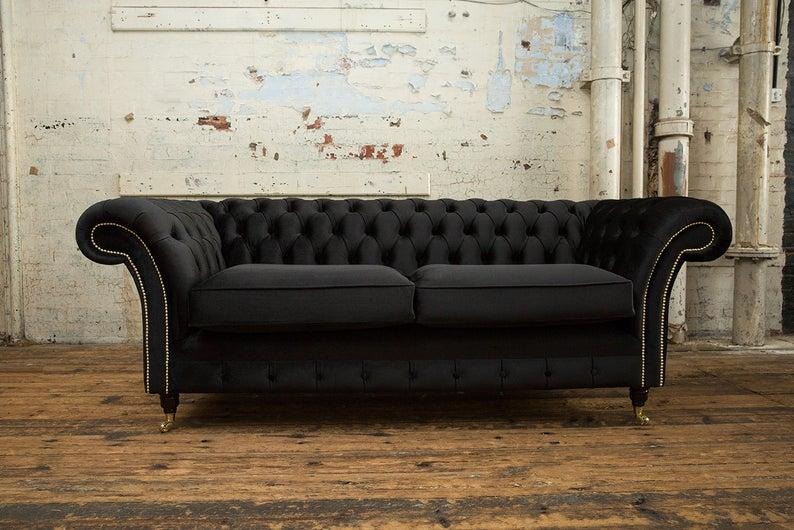 Chesterfield Couch Sofa Polster 3 Sitzer Couchen Sitz Deko Garnitur Sofas