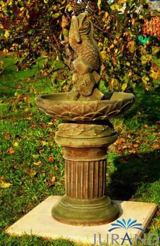 Springbrunnen Fontäne Zierbrunnen Garten Deko Brunnen Fist 94 cm Steinguss