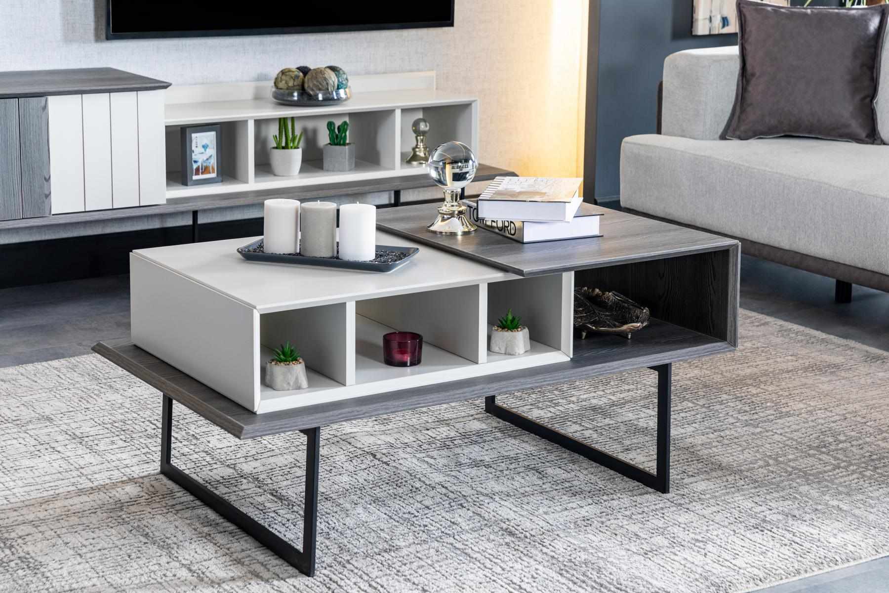 Couchtisch Wohnzimmer Holz Design Luxus Möbel neu grau Stil Modern