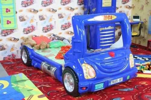 Blaues Einzelbett Kinderzimmer Betten Luxus Truck Design Holzgestell Neu