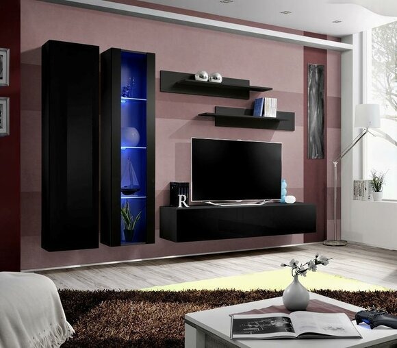 Wohnzimmermöbel Set 5tlg.Wohnwand Design Moderne Möbel TV Ständer