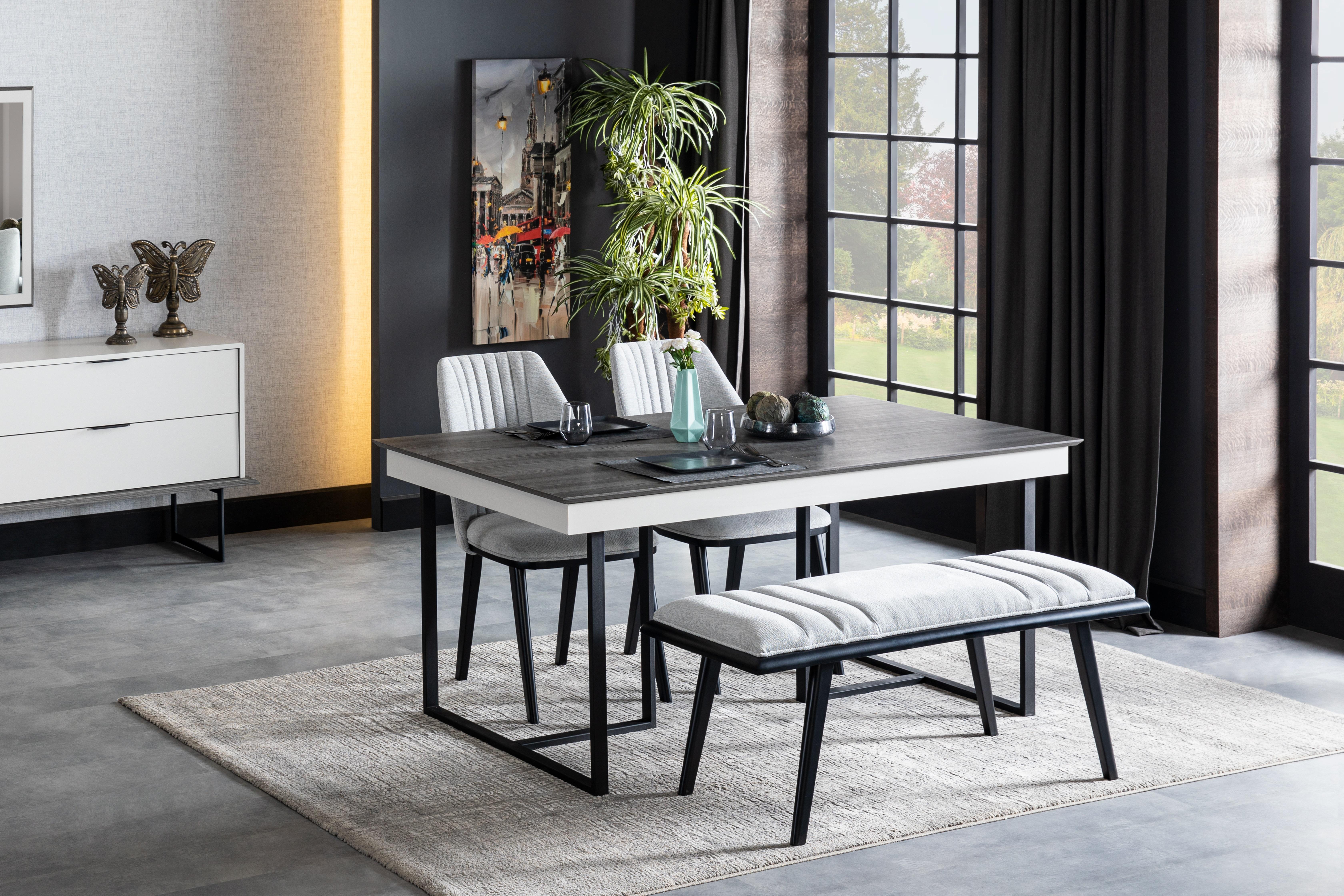 Esszimmer Tisch 4x Stühle 5tlg. Design Möbel Neu Set Garnitur Modern