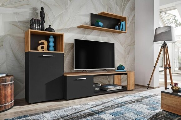 Designer Komplett Wohnzimmer Luxus Wohnwand Modern Holz Einrichtung
