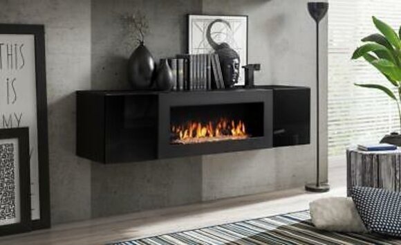 Wohnzimmer Möbel Wandschrank Luxus Einrichtung Kamin Designer Hänge