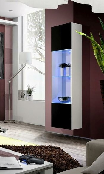 Holzvitrine Hänge Vitrine Wohnzimmer Möbel Design Weiß Modern Einrichtung