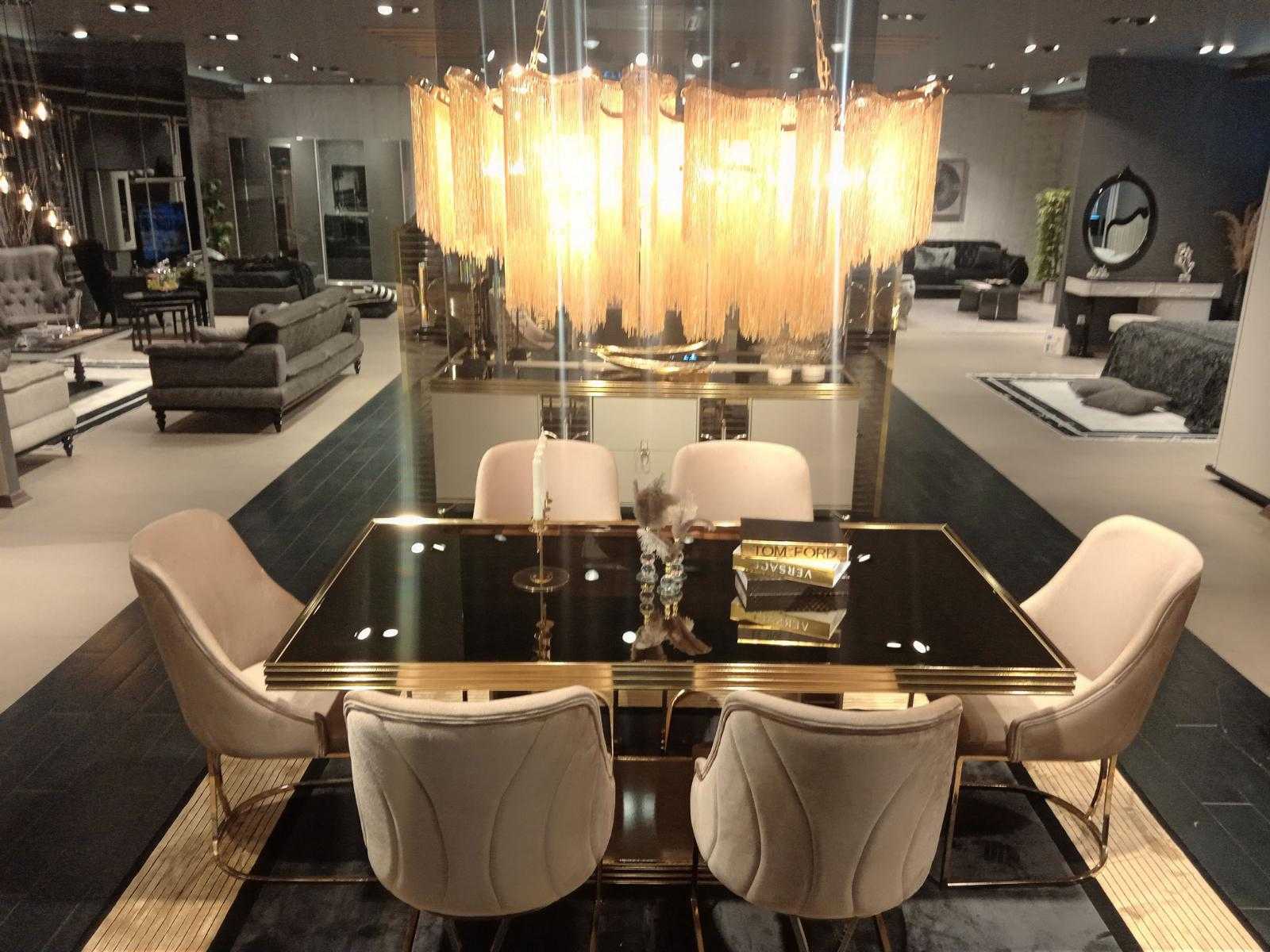 Esszimmer Garnitur Tisch 6x Stühle 8tlg. Stil Moderner neuer Luxus