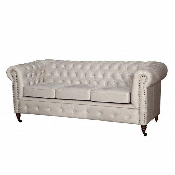 Chesterfield Sofagarnitur Sofa 3+1 Couch Polster Stoff Set Sofas neu