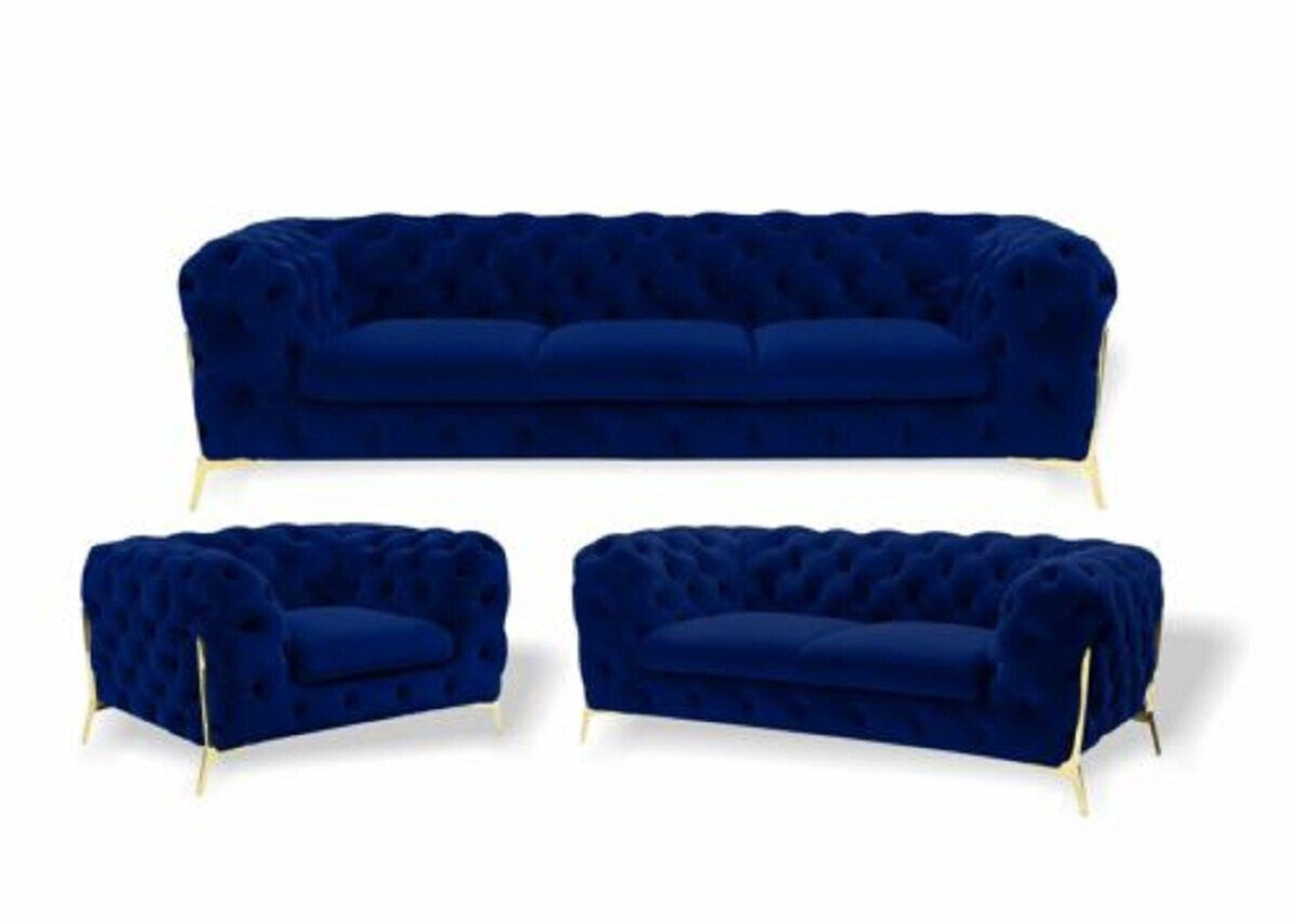 Luxus Möbel Sofa Garnitur Couch Sofa Polster 3 2 1 Sitzer Chesterfield Sofort