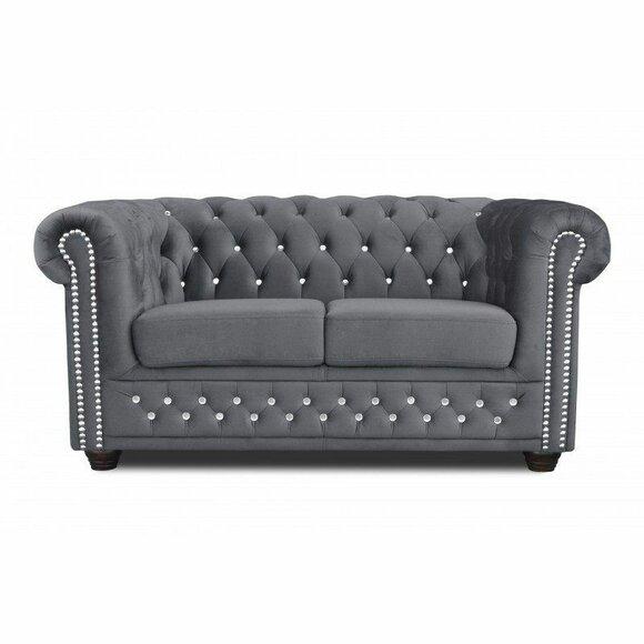 Chesterfield York Blink mit Bettfunktion Textil Couch Polster Sofas Couchen Neu