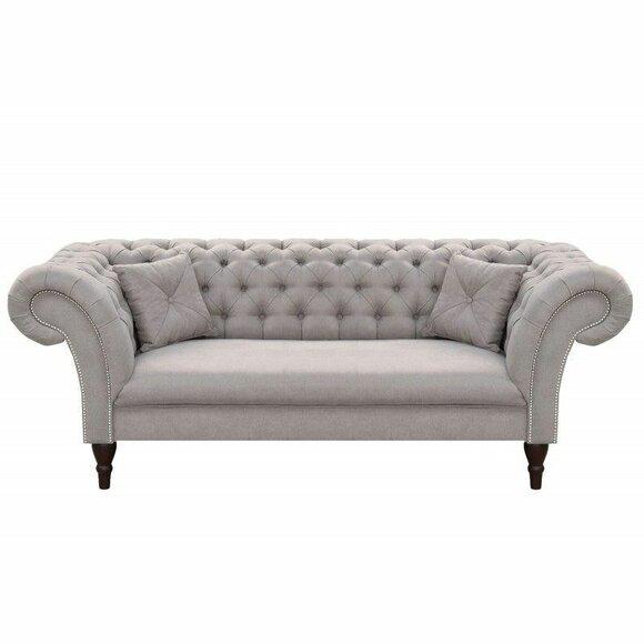 Chesterfield Design Couch Polster Leder Textil Sofa Sofas Couchen 3er Sitzer Neu