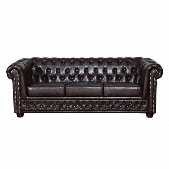 Chesterfield 3 Sitzer Ledersofa Sofa Couch Polster Textil Sofas Couchen 3er Neu