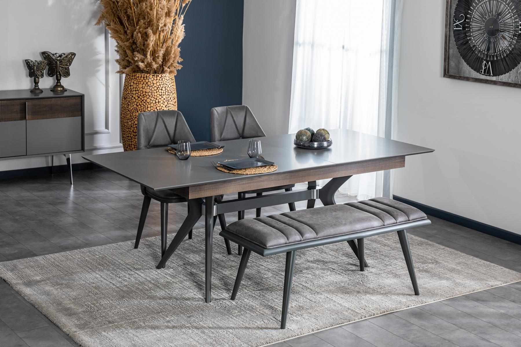 Esszimmer Set Tisch 4 x Stühle Bank Esstisch Essgarnitur Set 6tlg