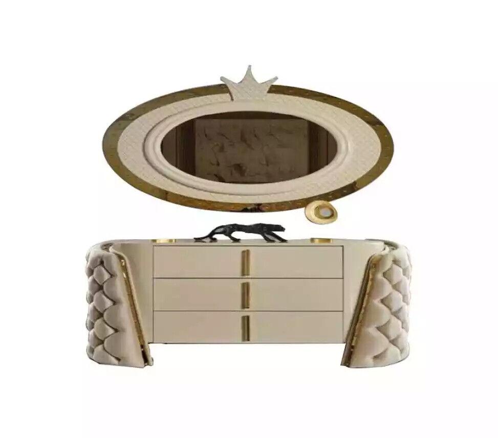 Schminktisch Spiegel Luxus Konsole Kommode Schlafzimmer Holz Modern
