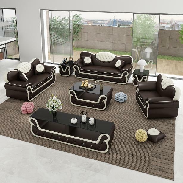 Komplett Set Sofagarnitur 7tlg. Sitz Sideboard Design Wohnzimmer Gruppe Garnitur