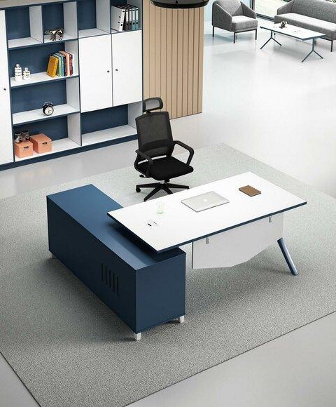 Büro Einrichtung Schreibtisch + Aktenschrank Möbel Schreibtische Tische 2tlg.Set