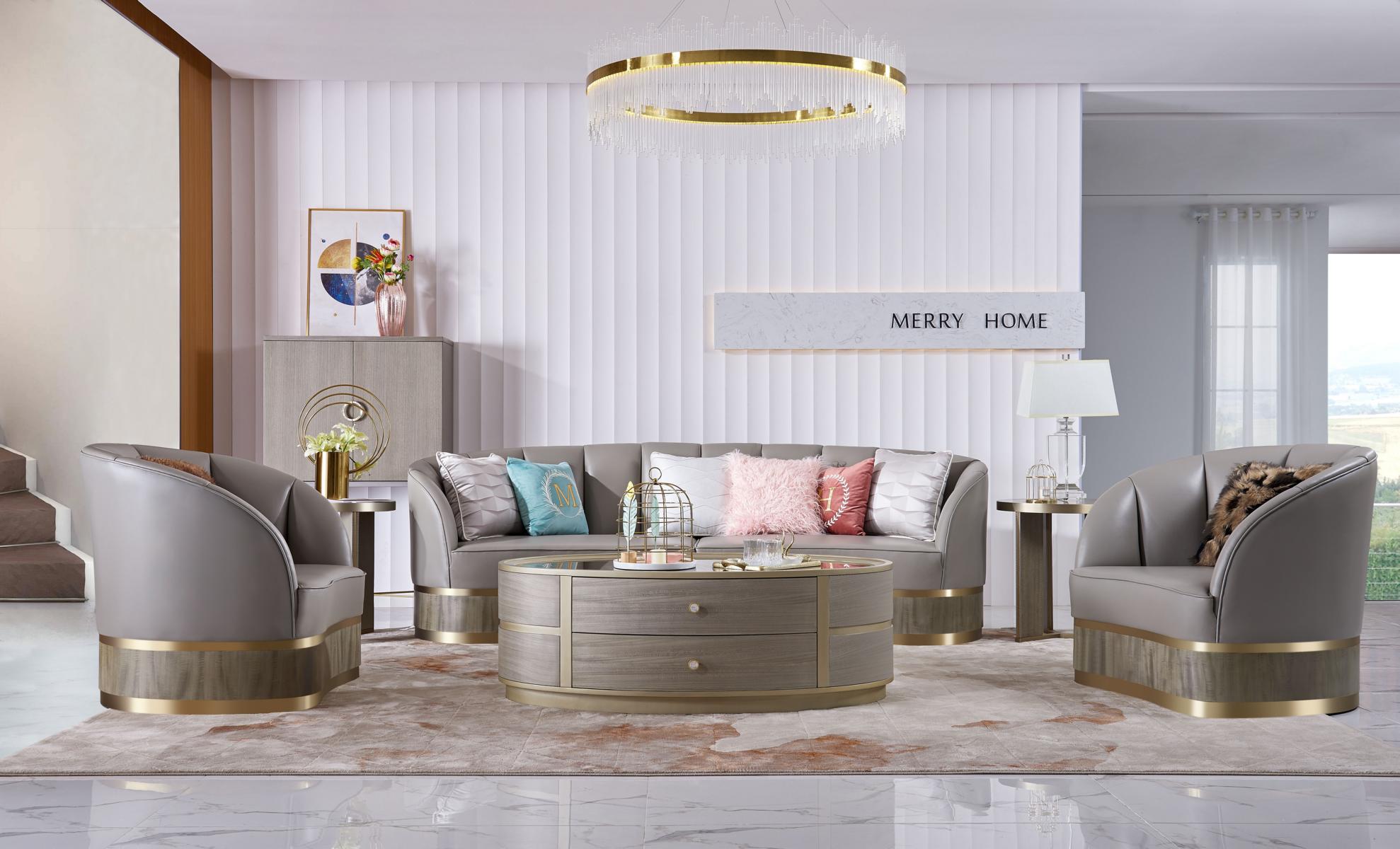 Sofagarnitur 4+2+2 Sitzer Wohnzimmer Polstermöbel Modernes Sofa Ledersofa Sofas