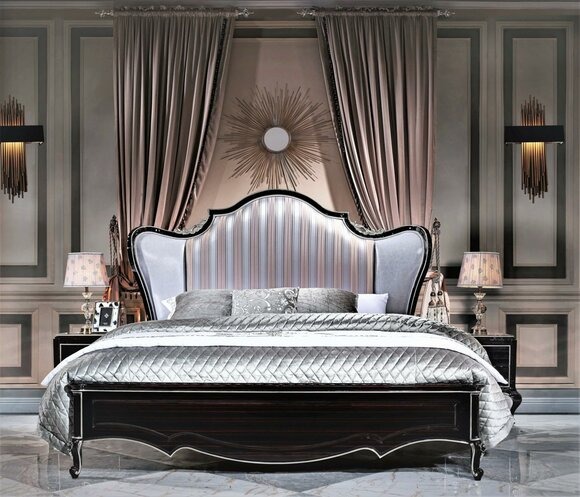Bett Doppel Hotel Italienische Betten 2x Nachttisch Schlafzimmer 3tlg Antik Stil