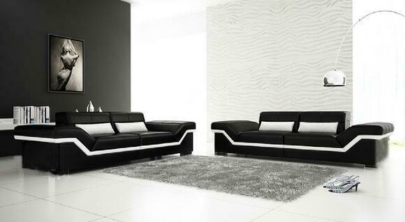 LEDERSOFA USB Maßanfertigung SOFA 3+3 SITZER DESIGN SOFA POLSTER LEDER GARNITUR