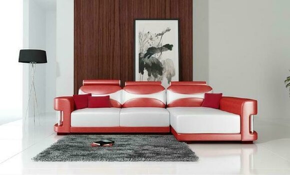 Ecksofa Eck Sofa mit USB Garnitur Polster Leder Wohnlandschaft Chaiselounge Wies