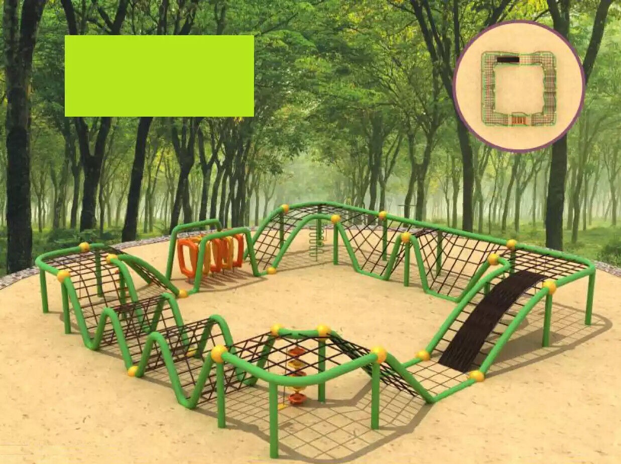 Sportkomplex für Kinder Spielplatz im Freien für Kinder Seilplattform