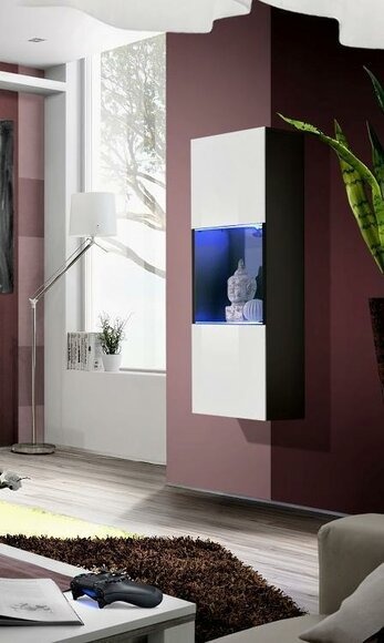 Hänge Vitrine Modern Stil Wohnzimmer Design Einrichtung Holz Schrank