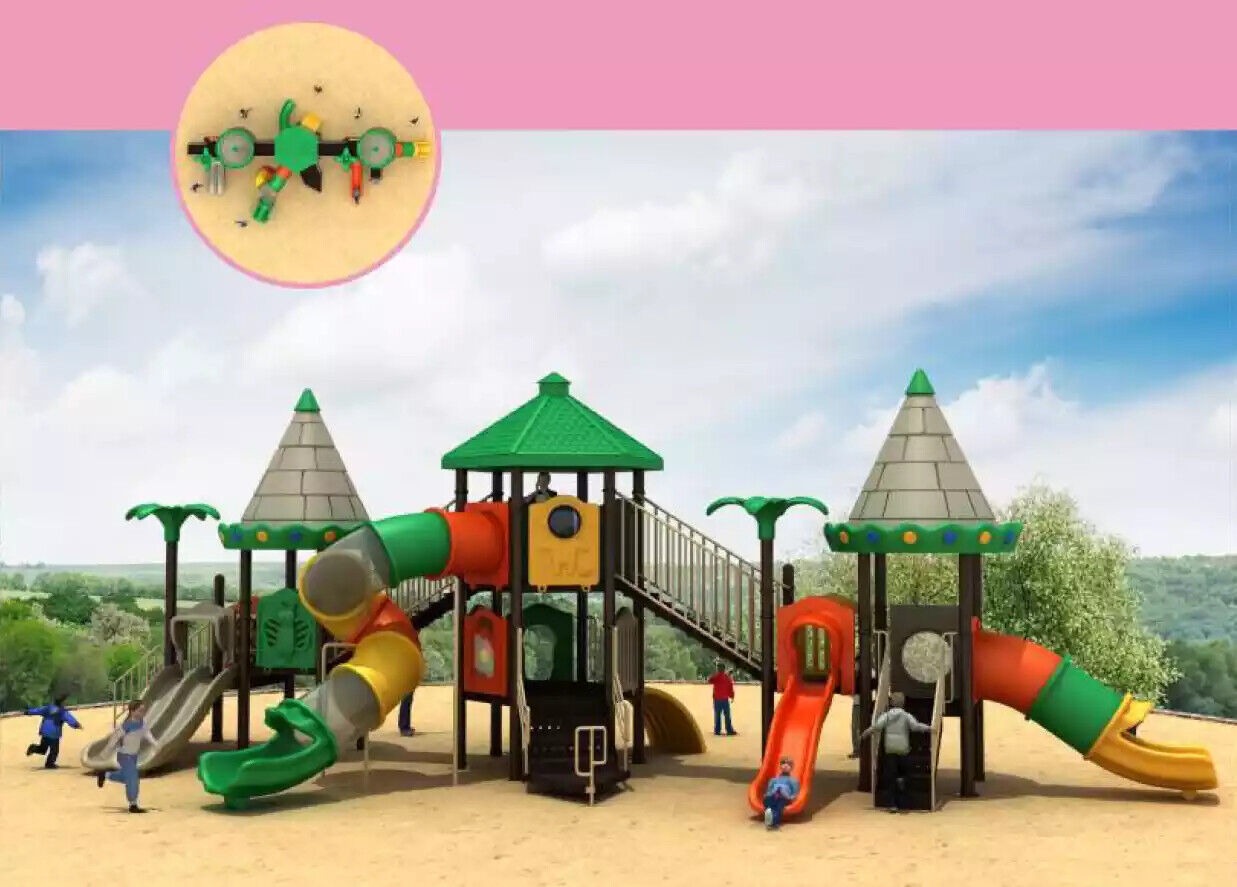 Kinderspielplatz mit Rutschen Kinderanimation Outdoor Kletterturm Spielplätze