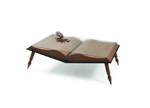 Designer Couchtisch Wohnzimmer braun Buch Luxus Möbel 126x80cm