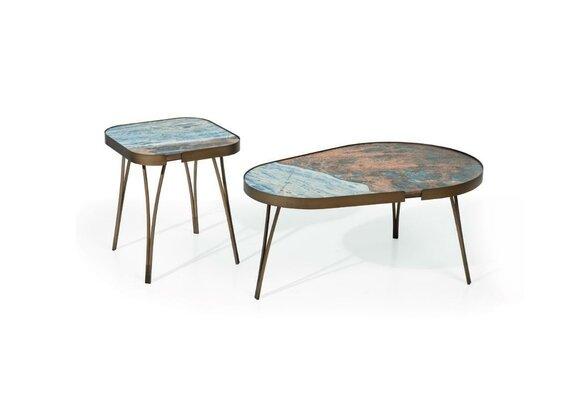 Luxur 2x Couchtisch Edelstahl Möbel Wohnzimmer gold stil Couchtische